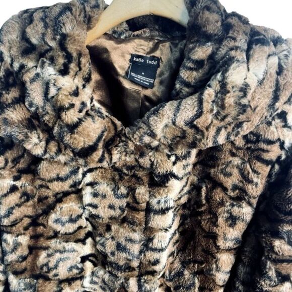 Katie Todd | Leopard Print Faux Fur Oversized Coat Size S | NWT - Picture 4 of 11